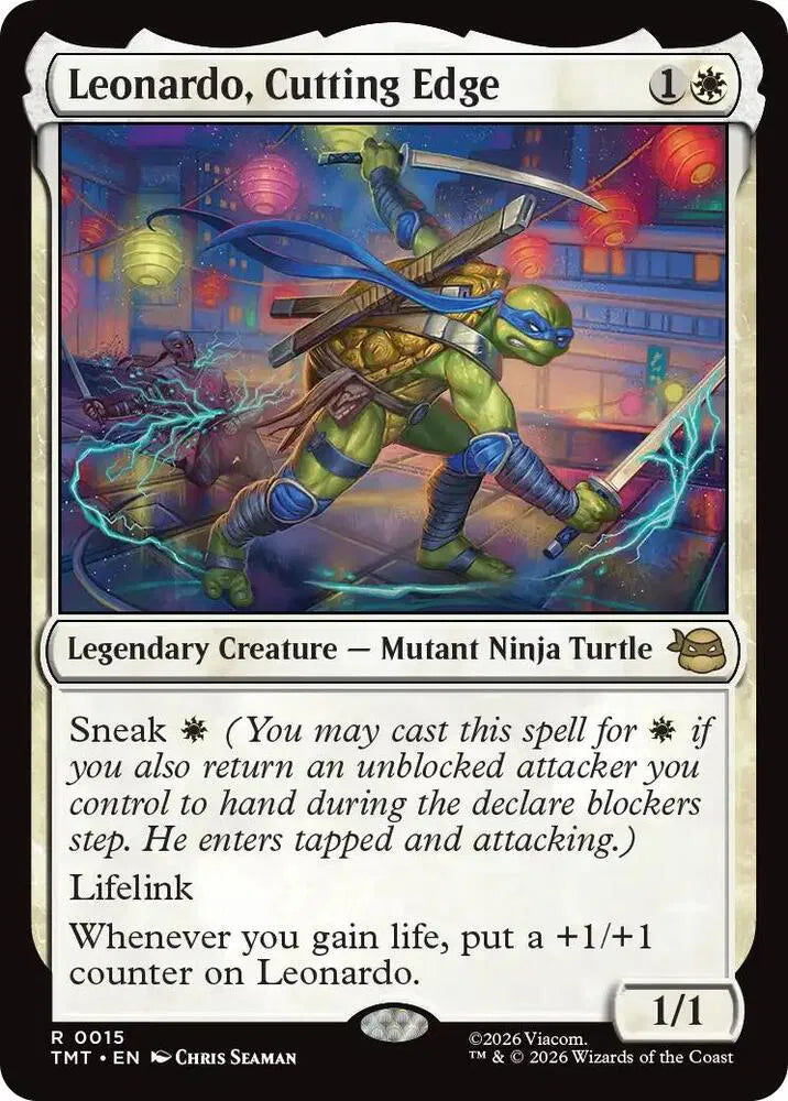 Leonardo, Cutting Edge [Foil] - MTG Teenage Mutant Ninja Turtles R 15