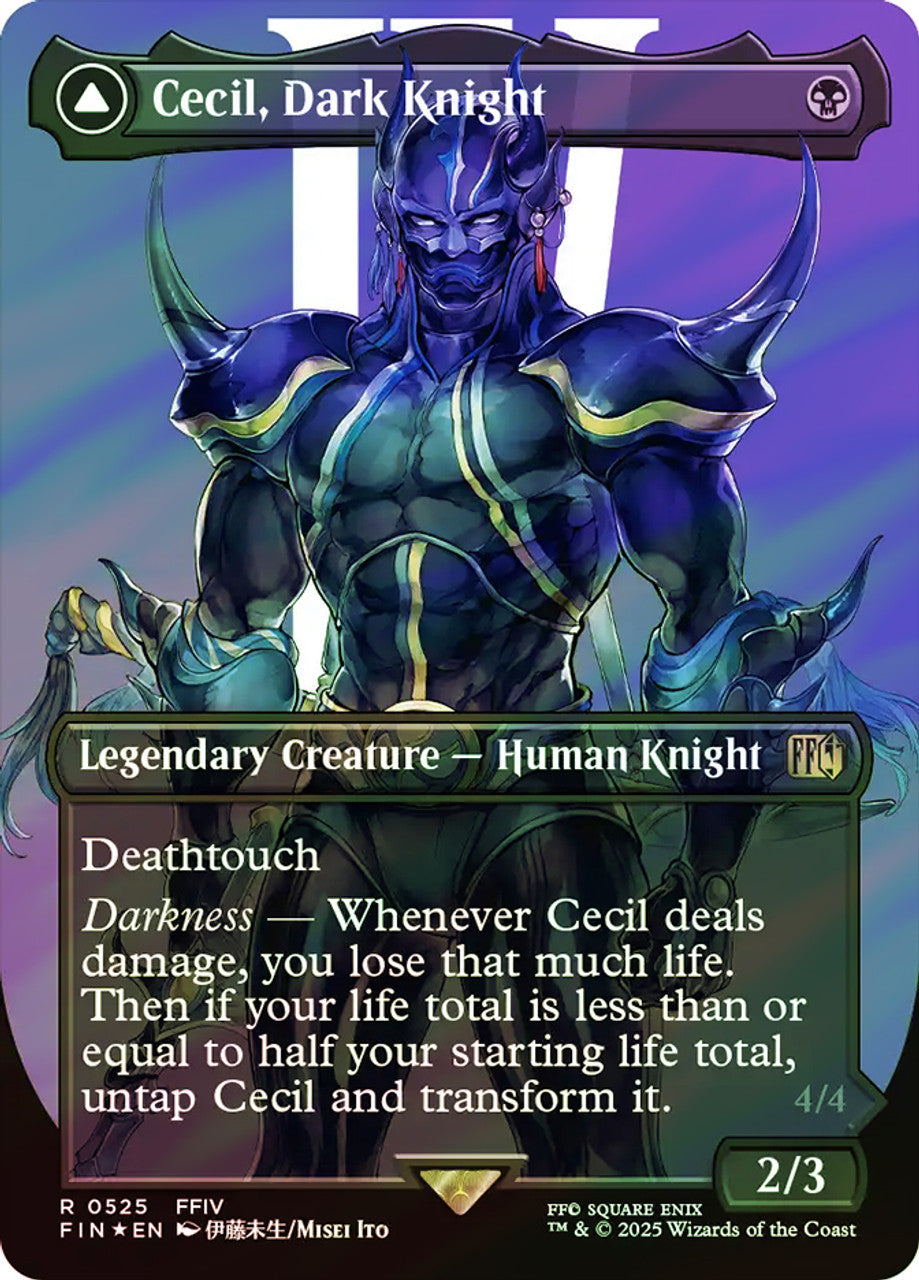 Cecil, Dark Knight // Cecil, Redeemed Paladin [FINAL FANTASY] Magic The Gathering [0380] Borderless Foil