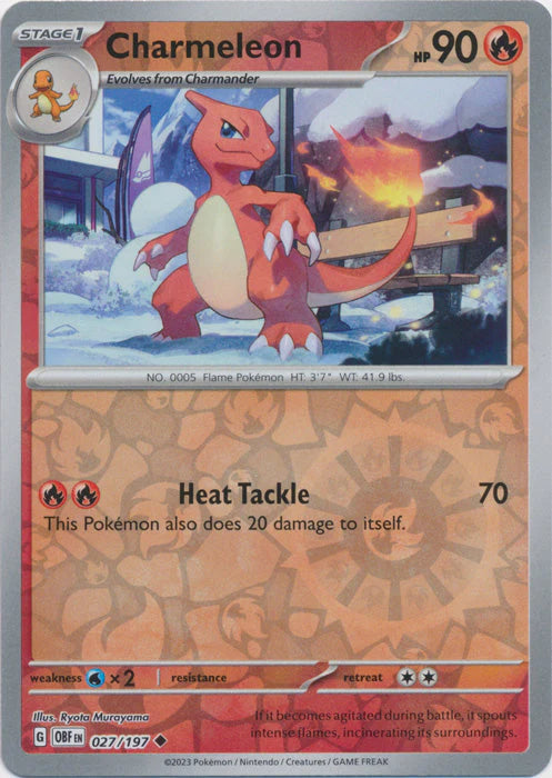 Pokemon: Charmeleon [Reverse Holo] #027/197 - Obsidian Flames