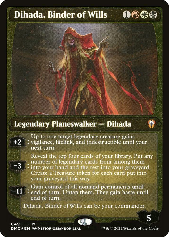 Dihada, Binder of Wills (Display Commander) - Thick Stock M 49 Commander: Dominaria United