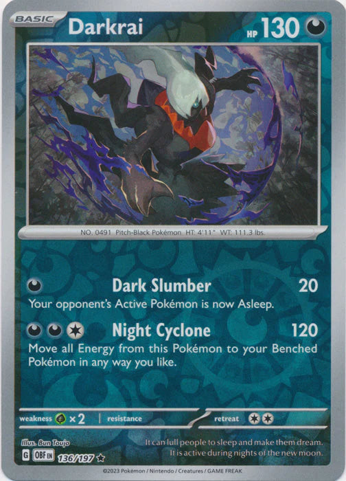 Pokemon: Darkrai [Reverse Holo] #136/197 - Obsidian Flames