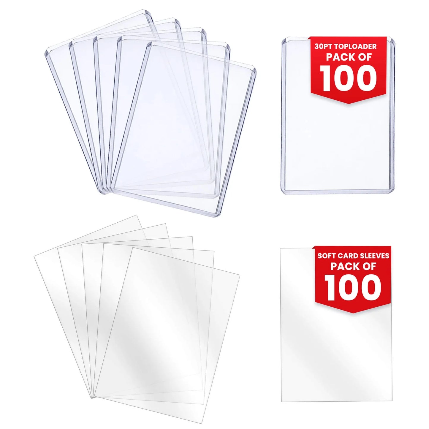 [EVORETRO] Top Loaders & Sleeves - Pack of 100 Toploaders & 100 Sleeves