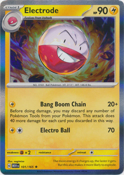 Electrode [Holo Rare] #101/165 - 151 Pokemon