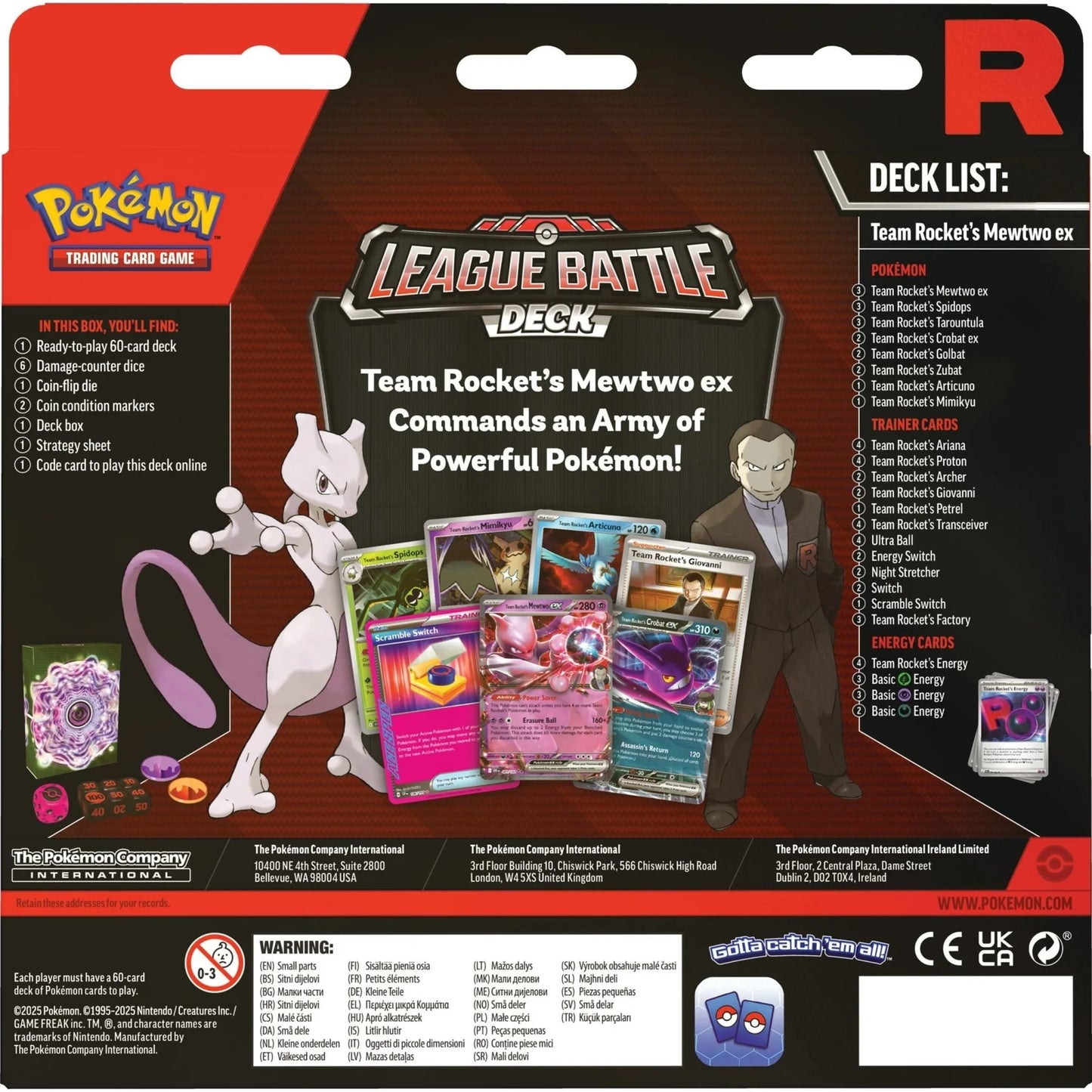 Pokémon TCG: Team Rocket’s Mewtwo ex League Battle Deck