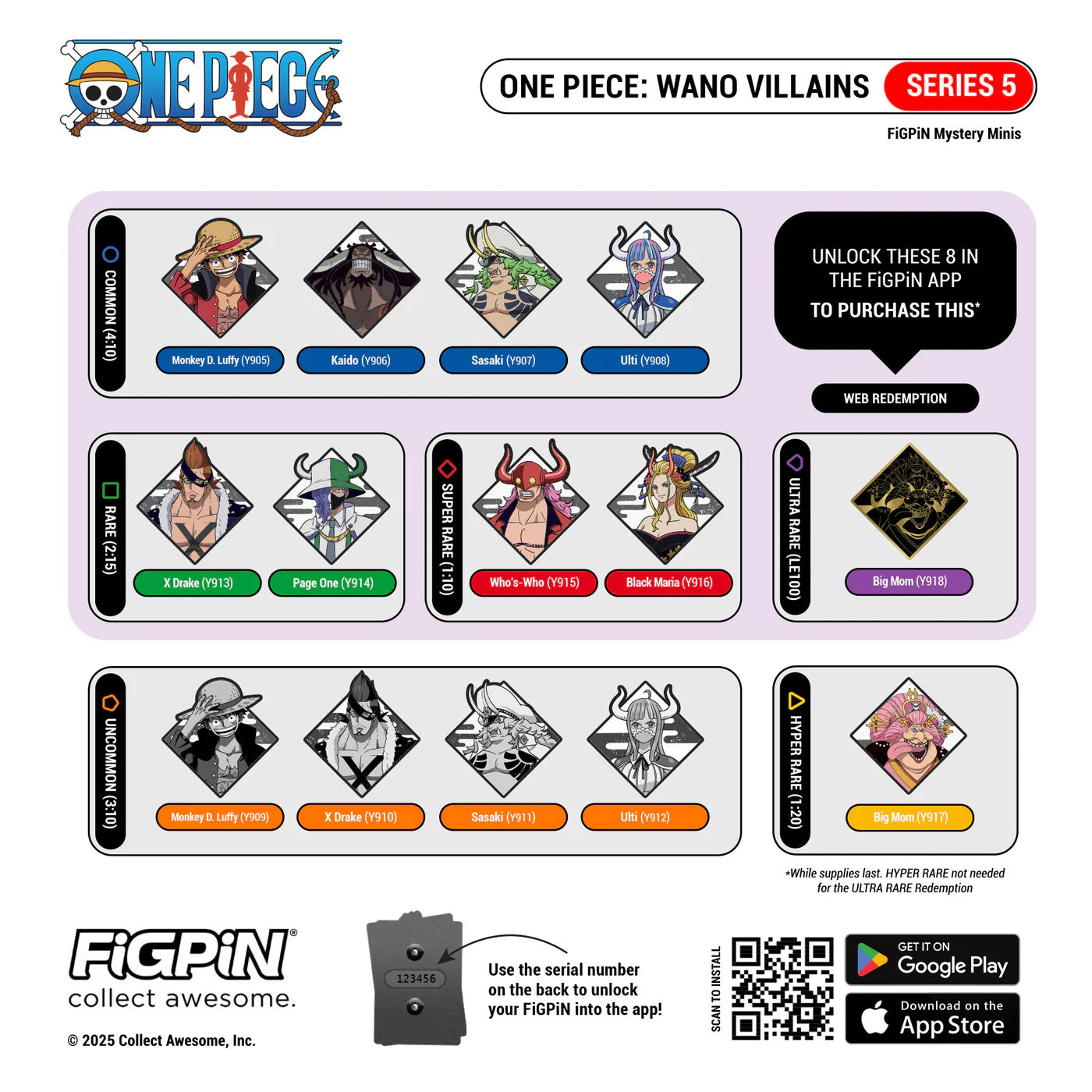 [FiGPiN] One Piece Collectible Enamel Pins - Series 5