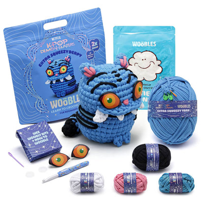 [The Woobles x Kpop Demon Hunters] Derpy Tiger Extra Squeezy Crochet Kit