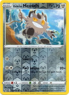 Galarian Meowth [Reverse Holo] #112/185 - Vivid Voltage
