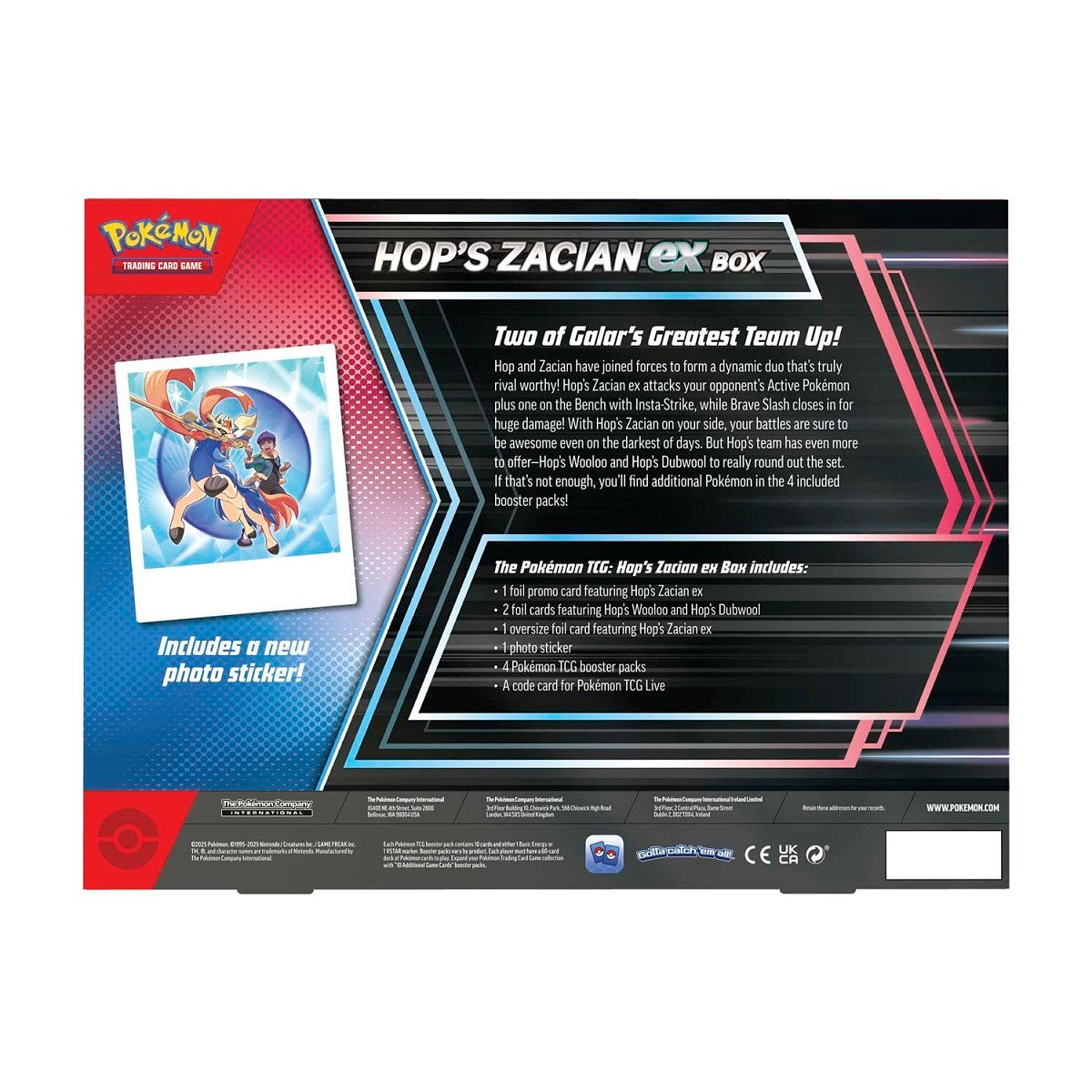 Pokemon: Hop's Zacian ex Box