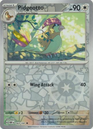 Pokemon: Pidgeotto [Reverse Holo] #163/197 - Obsidian Flames