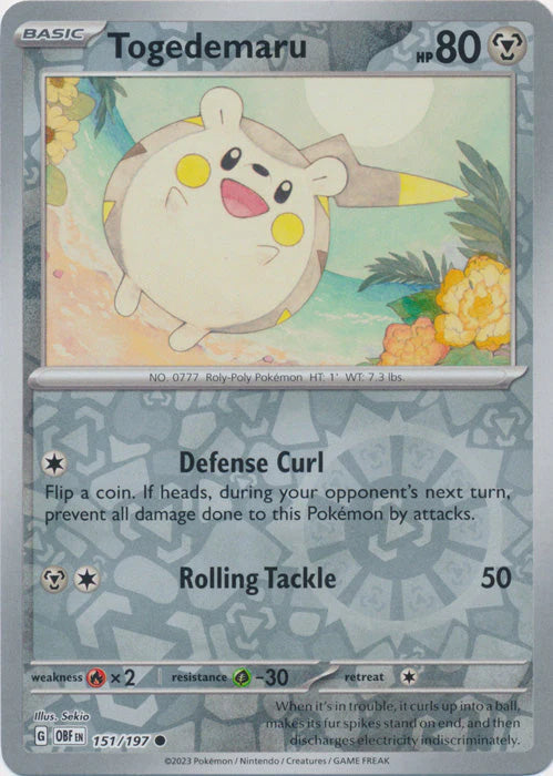 Pokemon: Togedemaru [Reverse Holo] #151/197 - Obsidian Flames