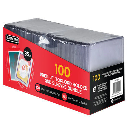 [EVORETRO] Top Loaders & Sleeves - Pack of 100 Toploaders & 100 Sleeves