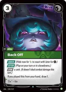 Back Off [Uncommon] UNL 042/219 - Riftbound Unleashed