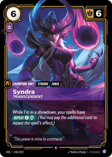 Syndra, Transcendent [Rare] UNL 146/219 - Riftbound Unleashed