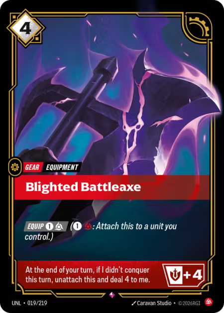 Blighted Battle Axe [Rare] UNL 019/219 - Riftbound Unleashed