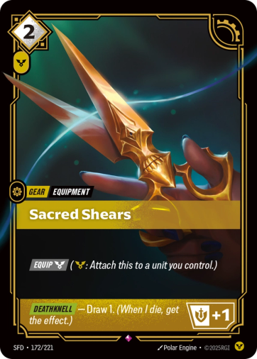 Sacred Shears [Rare] SFD 172/221 -  Riftbound Spiritforged
