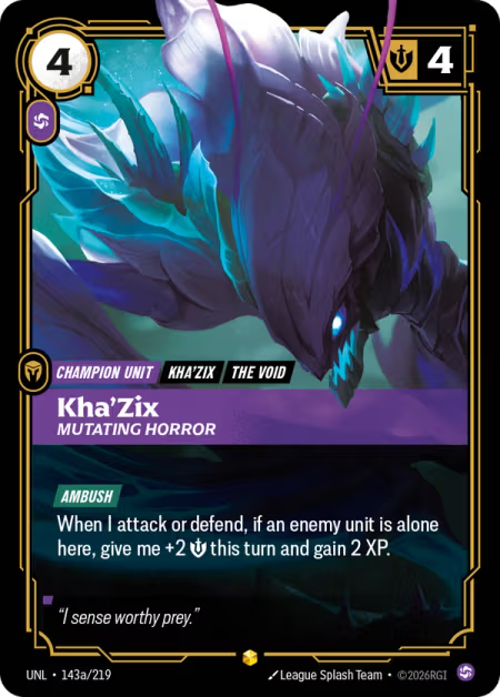 Kha'Zix, Mutating Horror [Alternate Art] UNL 143a/219 - Riftbound Unleashed