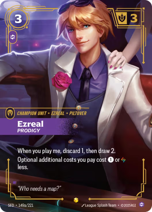 Ezreal - Prodigy [Alternate Art] SFD 149a/221 -  Riftbound Spiritforged