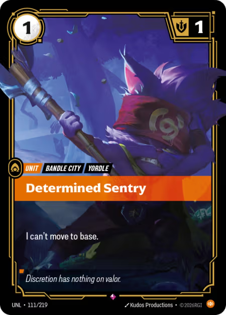 Determined Sentry [Rare] UNL 111/219 - Riftbound Unleashed