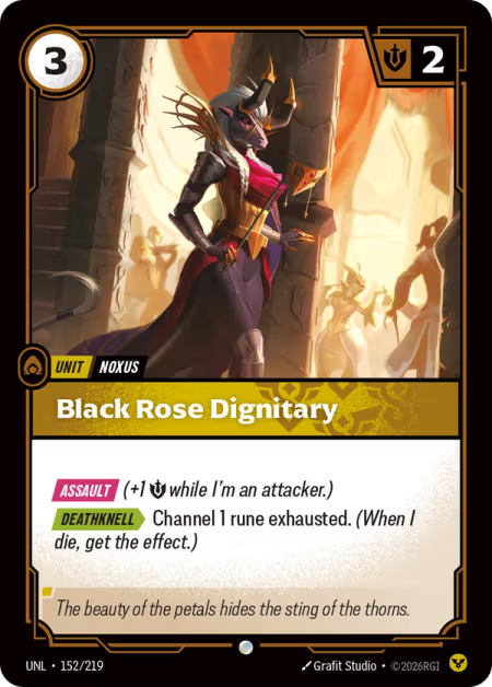 Black Rose Dignitary [Common] UNL 152/219 - Riftbound Unleashed