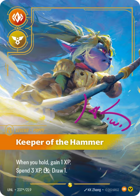 Poppy - Keeper of the Hammer [Signature Overnumbered] UNL 237*/219 - Riftbound Unleashed