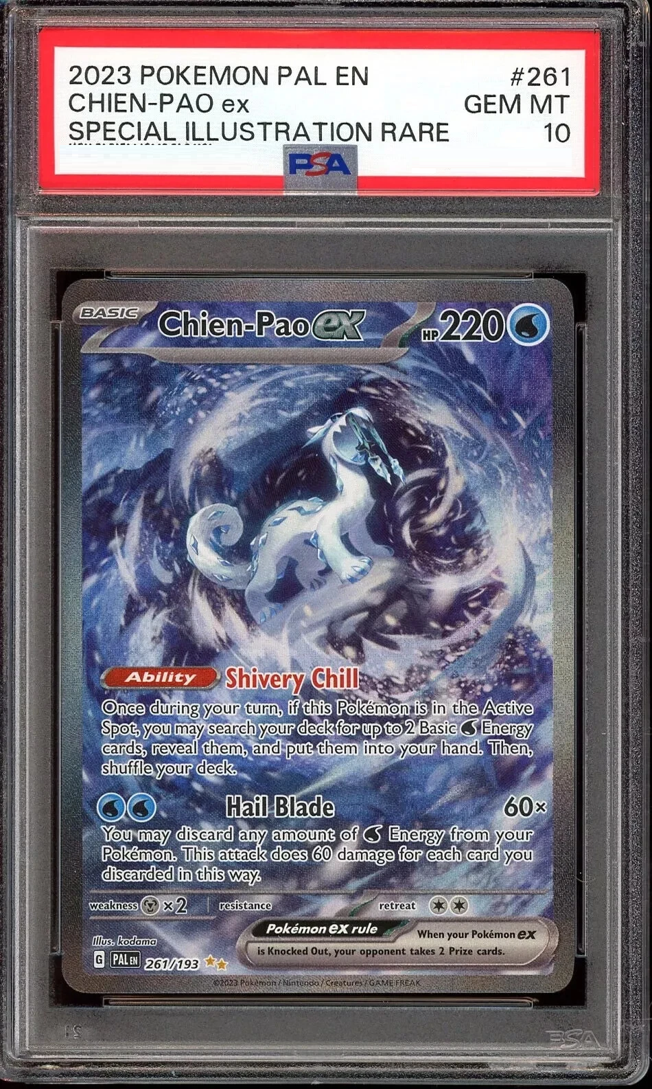 Chien-Pao ex [Special Illustration Rare] PAL #261/193 -  Paldea Evolve [PSA 10 SLAB]