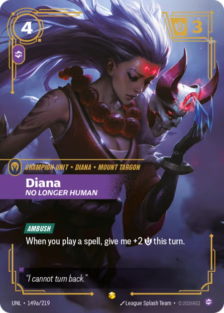 Diana, No Longer Human [Alternate Art] UNL 149a/219 - Riftbound Unleashed