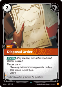 Disposal Order [Uncommon] UNL 103/219 - Riftbound Unleashed