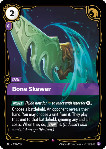 Bone Skewer [Rare] UNL 139/219 - Riftbound Unleashed