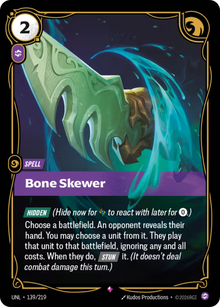 Bone Skewer [Rare] UNL 139/219 - Riftbound Unleashed