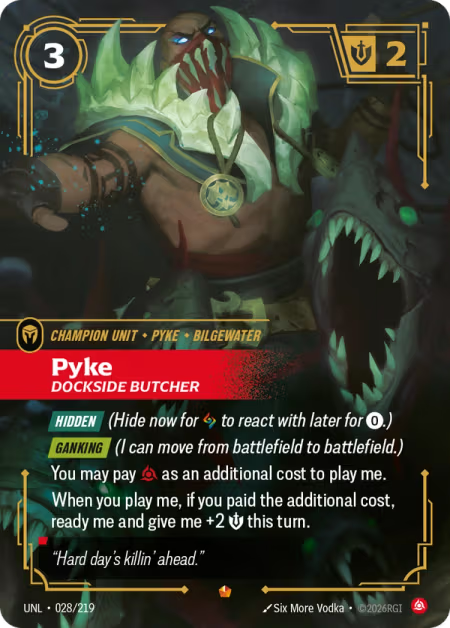 Pyke, Dockside Butcher [Epic] UNL 028/219 - Riftbound Unleashed