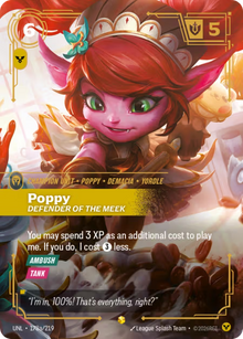 Poppy, Defender of the Meek [Alternate Art] UNL 178a/219 - Riftbound Unleashed