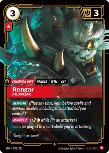 Rengar - Pouncing [Rare] SFD 025/221 - Riftbound Spiritforged
