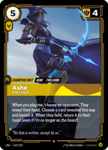 Ashe, Focused [Rare] UNL 169/219 - Riftbound Unleashed