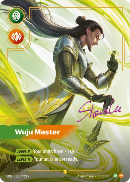 Master Yi - Wuju Master [Signature Overnumbered] UNL 231*/219 - Riftbound Unleashed
