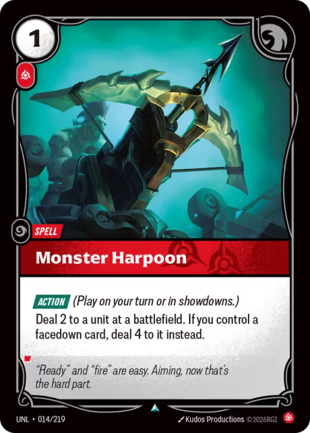Monster Harpoon [Uncommon] UNL 014/219 - Riftbound Unleashed