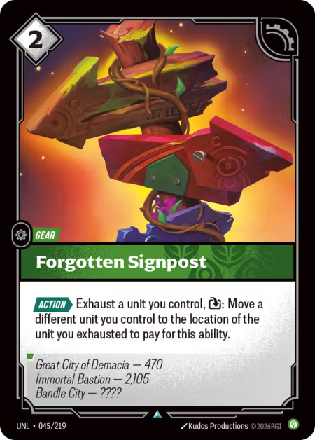 Forgotten Signpost [Uncommon] UNL 045/219 - Riftbound Unleashed