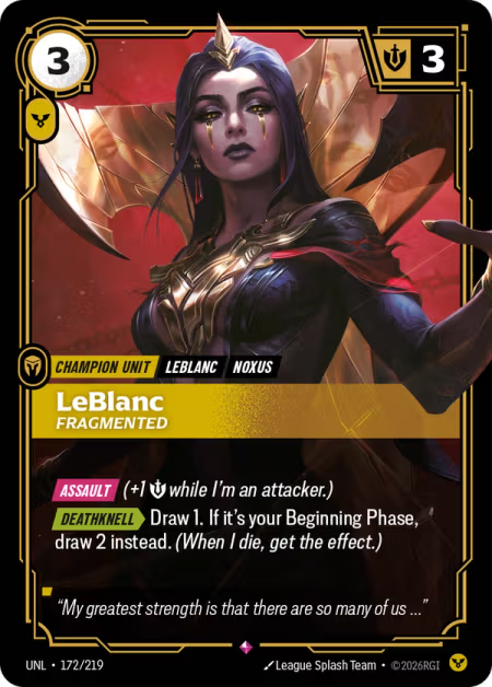 LeBlanc, Fragmented [Rare] UNL 172/219 - Riftbound Unleashed