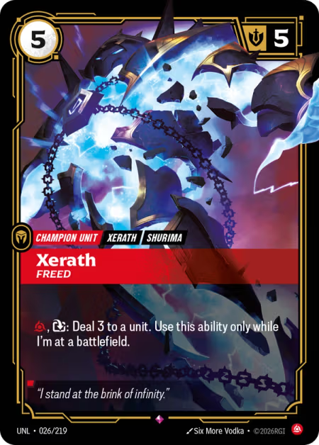 Xerath, Freed [Rare] UNL 026/219 - Riftbound Unleashed