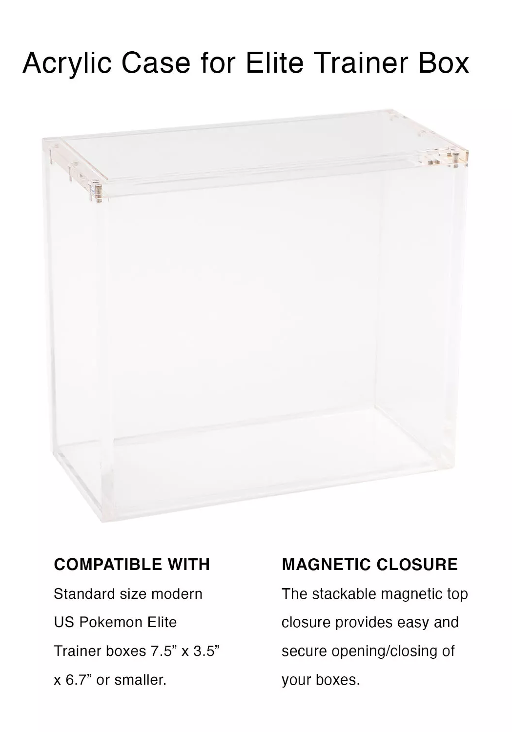 Elite Trainer Box Acrylic Display Case - Magnetic Cover