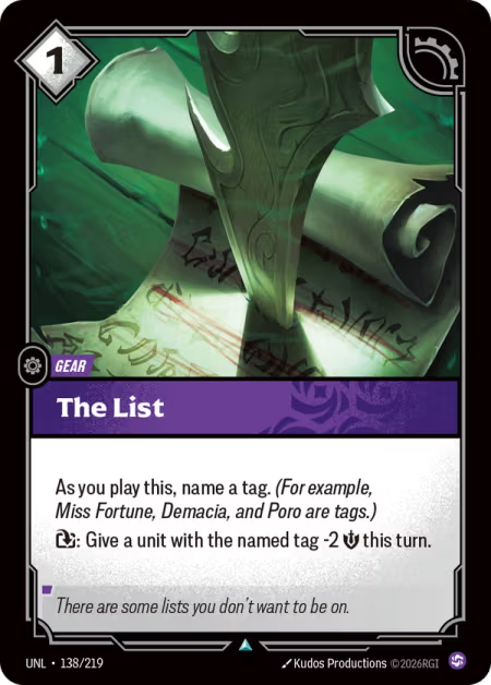 The List [Uncommon] UNL 138/219 - Riftbound Unleashed