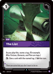 The List [Uncommon] UNL 138/219 - Riftbound Unleashed
