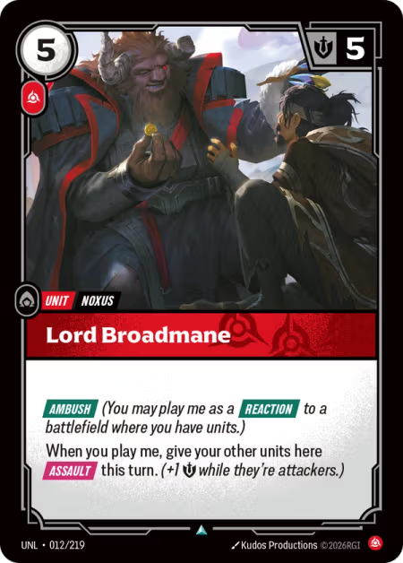 Lord Broadmane [Uncommon] UNL 012/219 - Riftbound Unleashed