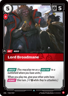 Lord Broadmane [Uncommon] UNL 012/219 - Riftbound Unleashed