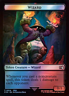 Hero (0003) / Wizard (0014) Double-Sided Token - [FINAL FANTASY MAGIC THE GATHERING] Foil