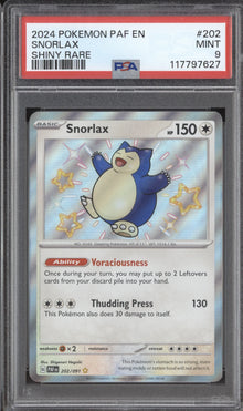 Snorlax [Shiny Rare] #202/091 - Paldean Fates [PSA 9]