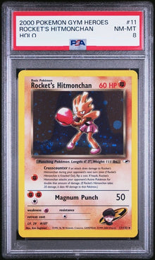 Rocket's Hitmonchan [Holo] #11/132 - Gym Heroes [PSA 8 SLAB]