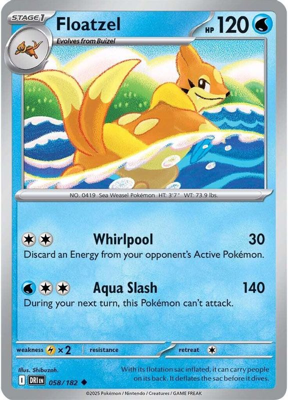 Floatzel [Uncommon] #058/182 - Destined Rivals