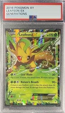 Leafeon EX [Full Art Holo] #10/83 - Pokemon Generations [PSA 8 SLAB]