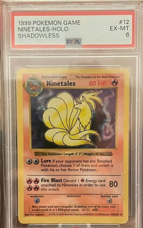 Ninetales [Shadowless] #12/102 - Pokemon Base Set [PSA 6 SLAB]