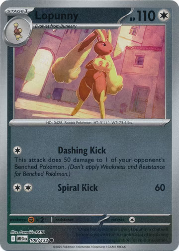 Lopunny [Reverse Holo] #108/132 - Mega Evolution